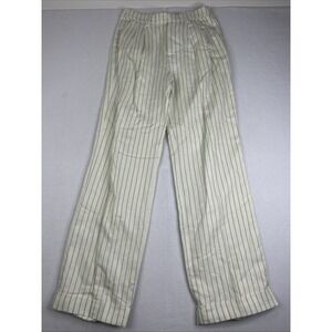 $238 Favorite Daughter The Paige Pant Emerald Stripe Womens Sz 0 Linen Wide Leg